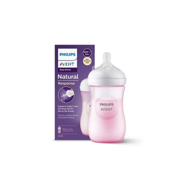 AVENT BIB NAT 3,0 ROSA 260ML